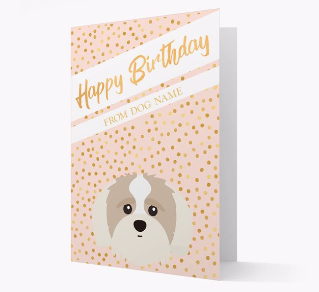 Personalized 'Happy Birthday' Gold Detail {breedFullName} Card